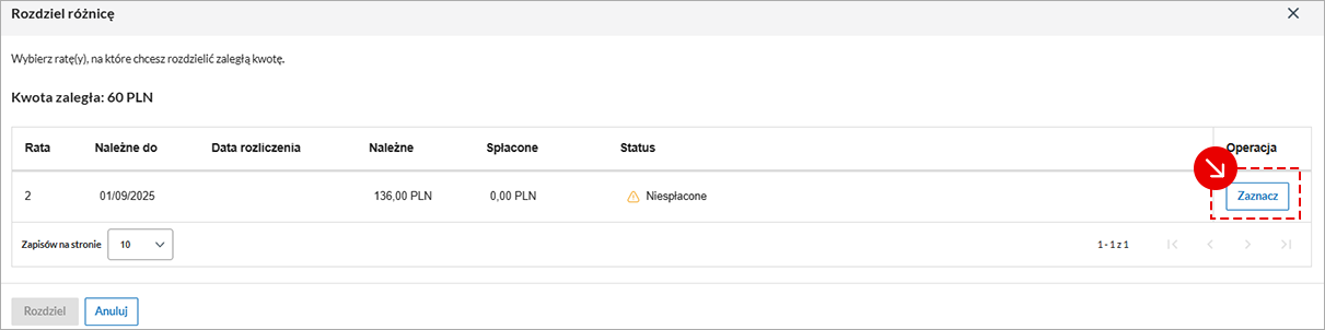 Ekran wysyłania faktury